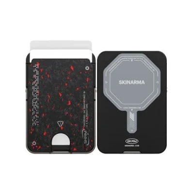 Skinarma magnetic cardholder with smart kick-stand vektor _ black / red
